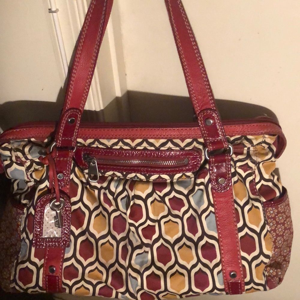 LARGE MULTI COLORED FOSSIL DUFFLE BAG